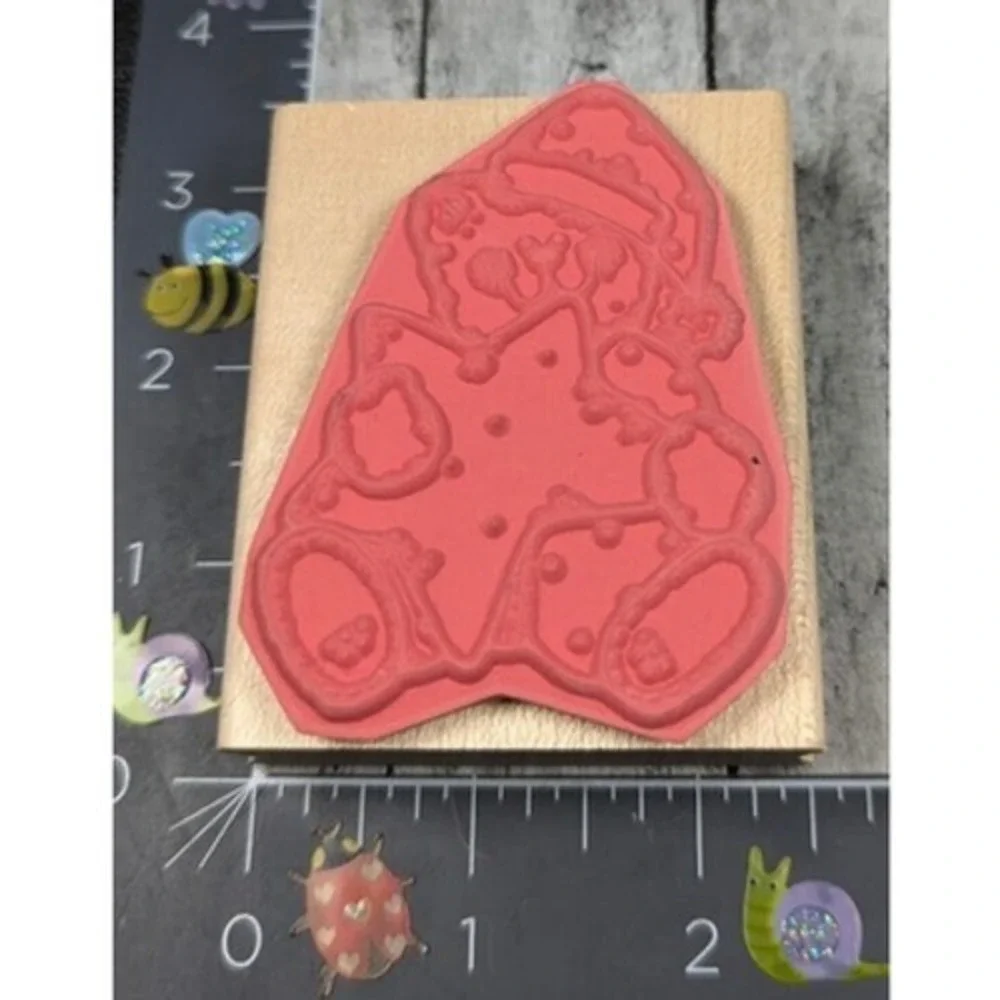 JRL Design Nighttime Bear N216 Teddy Star Rubber Stamp Wood #A25